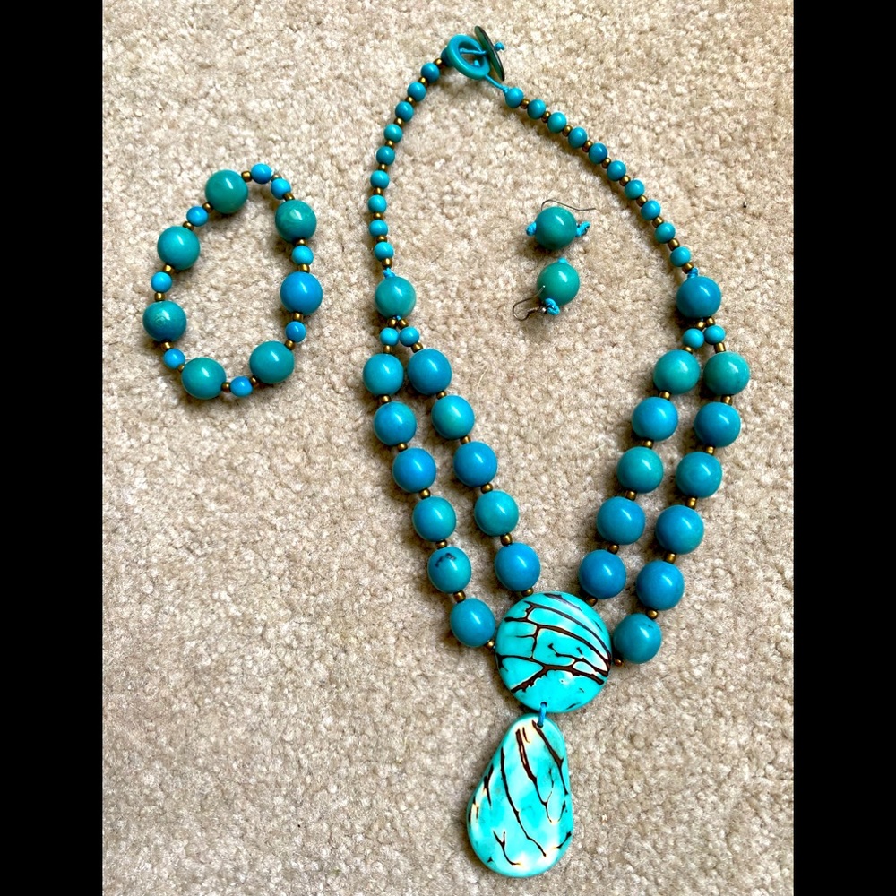 Necklace, earrings, Bracelet set